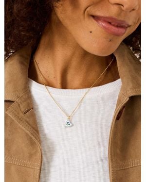 FatFace Heart Enamel Necklace - Brown