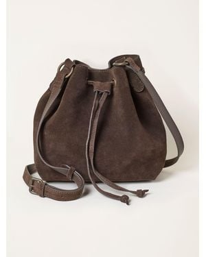 FatFace Fatface Amelia Chocolate 100% Suede Bucket Bag - Brown