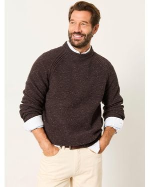 FatFace Penton Crew Neck Jumper - Brown