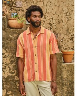 FatFace Fatface Short Sleeve Relaxed Fit Pier Stripe Shirt - Multicolour