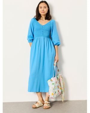 FatFace Fatface Adele Petite Midi Dress - Blue
