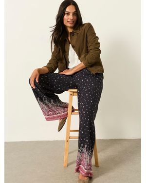 FatFace Zelda Paisley Palazzo Trousers - Blue
