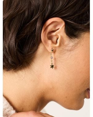 FatFace Star Gem Drop Earrings - Black