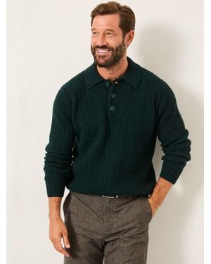 FatFace Sennen Knitted Half Neck Jumper - Green