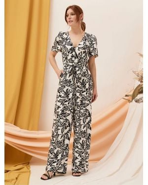 FatFace Camellia Botanical Jumpsuit - Natural