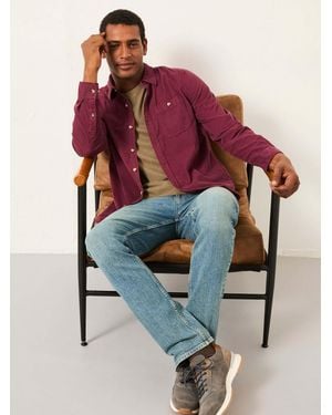 FatFace Long Sleeve Cord Shirt - Red