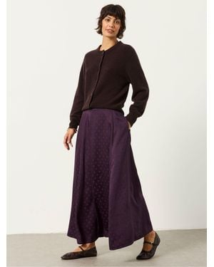 FatFace Sadie Polka Dot Midi Skirt - Purple