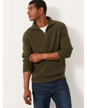 FatFace Harwick Half Zip Neck Knitted Jumper - Green
