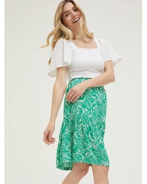FatFace Fatface Remy Tropical Leaf Skirt - Green