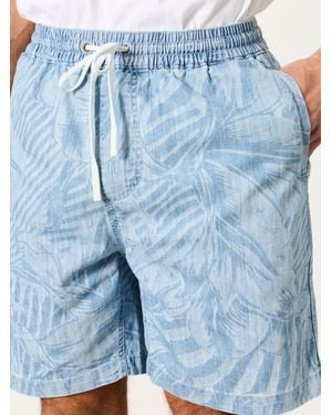 FatFace Fatface Ladram Jungle Print Shorts - Blue