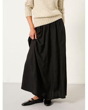 FatFace Fatface Tilly Embroidered Midi Skirt - Black