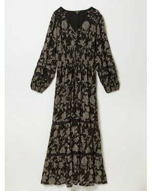 FatFace Fatface Eden Jacquard Maxi Dress - Black