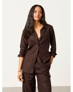 FatFace Fatface Olivia Petite Linen Shirt - Brown