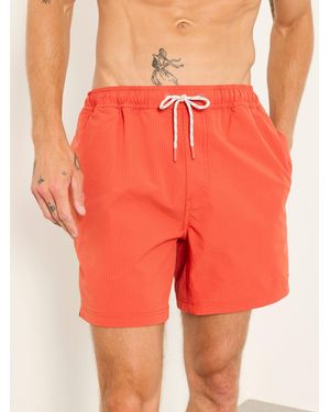 FatFace Fatface Seersucker Plain Swim Shorts - Orange