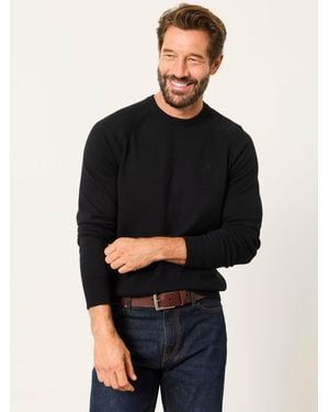 FatFace Rye Crew Neck Knitted Jumper - Black