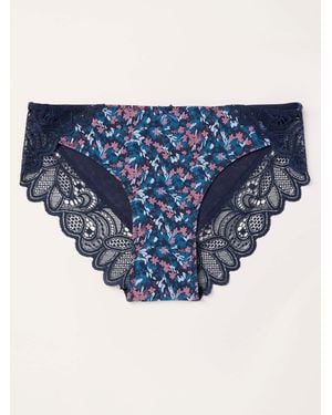 FatFace Midnight Floral Brazilian Knickers - Blue