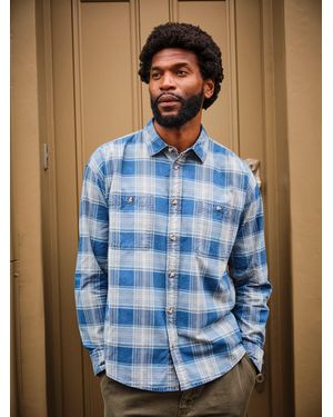 FatFace Fatface Afton Long Sleeve Relaxed Fit Check Shirt - Blue