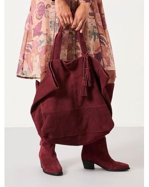 FatFace Margot Suede Tote Bag - Red