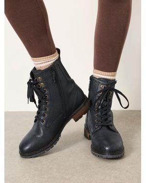FatFace Marlow Leather Ankle Boots - Black