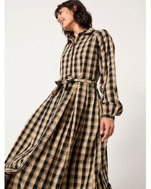 FatFace Fatface Ally Regular Check Shirt Dress - Black
