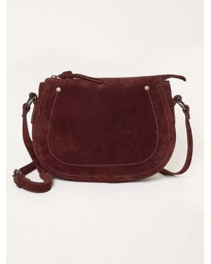 FatFace Fatface Burgundy Slouchy Suede Saddle Crossbody Bag - Red