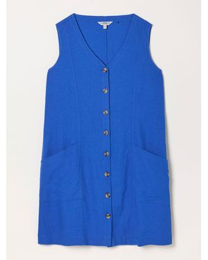 FatFace Fatface Jena Petite Linen Dress - Blue