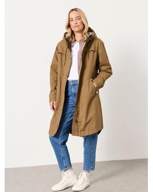 FatFace Inverness Petite Long Raincoat - Blue