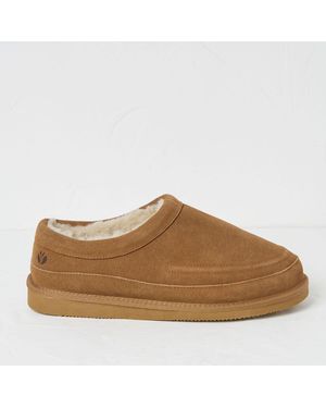 FatFace Fatface Lewis Suede Snug Mule Slippers - Brown