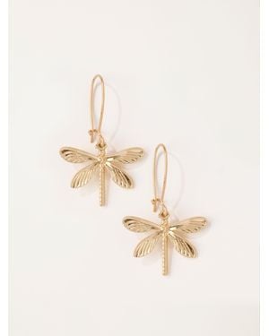 FatFace Dragonfly Earrings - Natural
