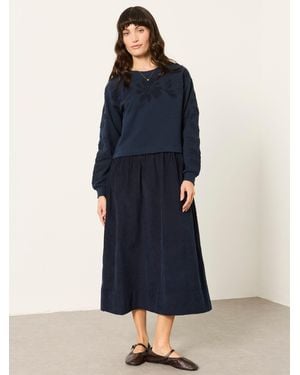 FatFace Fatface Pacey 2In1 Cord Midi Dress - Blue