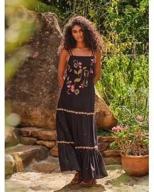 FatFace Fatface Gia Regular Embroidered Maxi Dress - Green