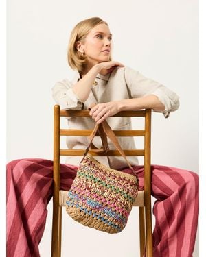 FatFace Raffia Woven Crossbody Bag - Red