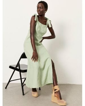 FatFace Fatface Delphine Petite Linen Midi Dress - Natural