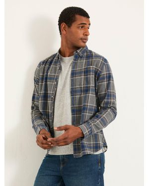 FatFace Norton Long Sleeve Check Shirt - Blue