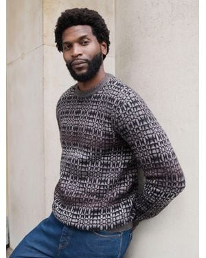 FatFace Blanket Ombre Knitted Crew Neck Jumper - Natural