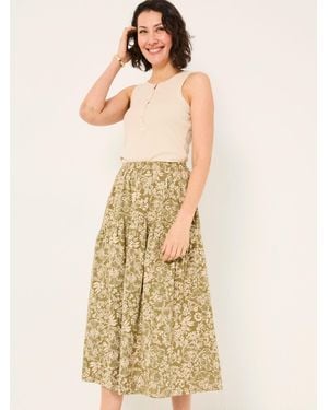 FatFace Fatface Betty Midi Skirt - Natural