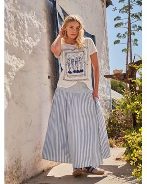 FatFace Fatface Hetty Stripe Midi Skirt - Blue