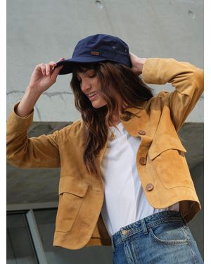 FatFace Fatface Eliza Regular Suede Jacket - Blue