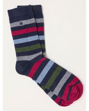 FatFace Fatface Striped Wool Socks - Blue
