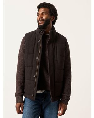 FatFace Tarn Herringbone Wool Mix Gilet - Black