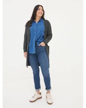 FatFace Sadie Edge To Edge Cardigan - Blue