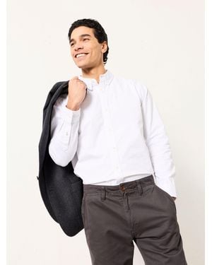 FatFace Marlow Long Sleeve Plain Shirt - White