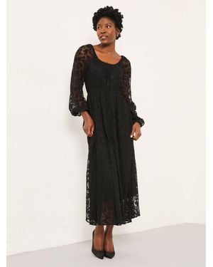 FatFace Maude Regular Lace Midi Dress - Black