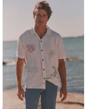 FatFace Fatface Short Sleeve Relaxed Fit Mcs Sea Embroidery Shirt - Grey