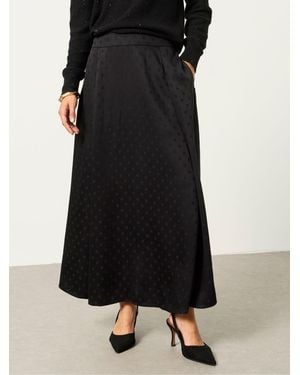 FatFace Fatface Sadie Polka Dot Midi Skirt - Black