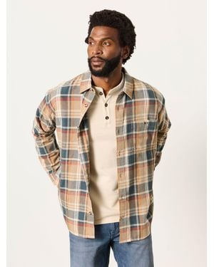 FatFace Fatface Vassa Long Sleeve Relaxed Fit Check Shirt - Natural