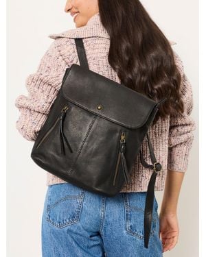 FatFace Lottie Leather Backpack - Grey