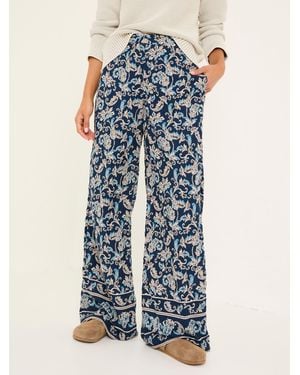 FatFace Isla Wide Leg Trousers - Blue