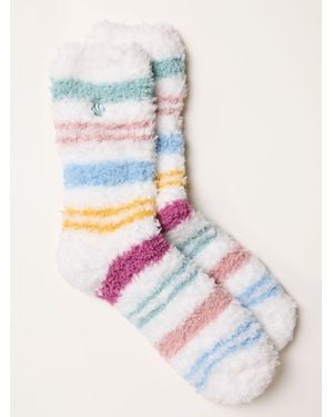 FatFace Fatface Stripe Fluffy Socks - Natural