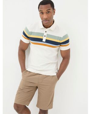 FatFace Perranporth Chest Stripe Polo Shirt - Natural